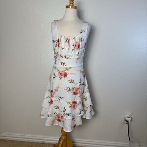 Womens Sz XS white floral dress